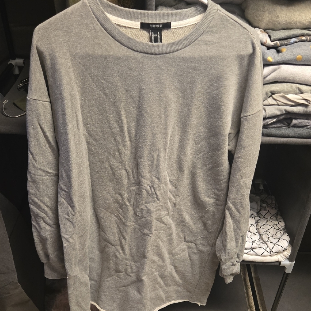 Forever 21 Women's Long Sleeve Gray Dress